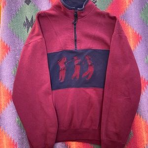 VINTAGE BUGLE BOY GOLF SWEATER SIZE MEDIUM GOOD CONDITION BURGUNDY